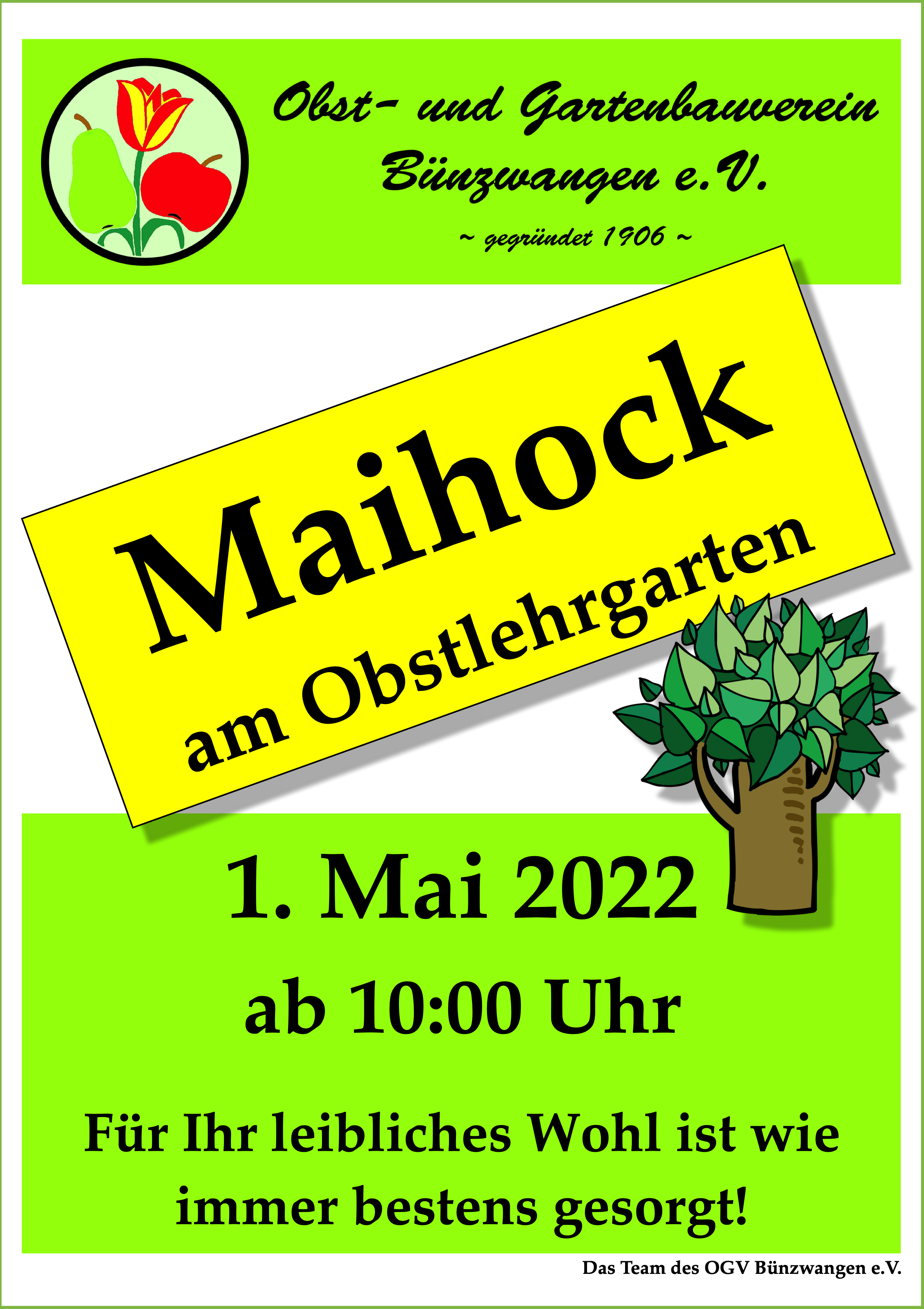OGV Bünzwangen Plakat Maihock 2022